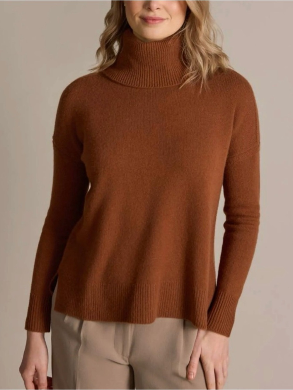 Alashan Cashmere Turtleneck Sweater with Back Zipper